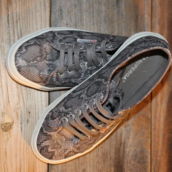 Superga Fantasia Grey Snake Print Womens Sneakers 8.5 New - Picture 4 of 11